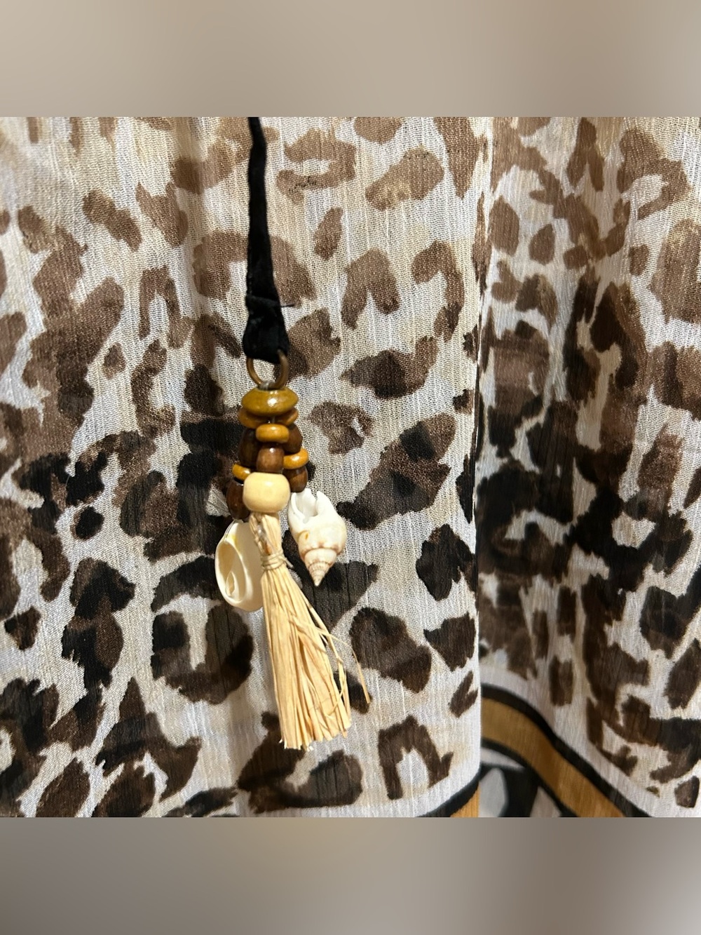 Bleu Rod Beattie Urban Oasis Chiffon Caftan Animal Print Sheer Swimsuit Cover Up - Picture 4 of 6